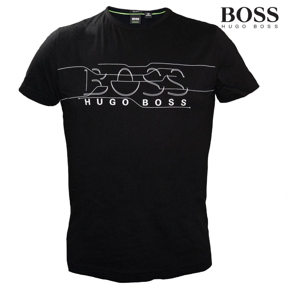 Hugo Boss Green Label Men's Logo Black T Shirt (Size L)